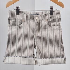 Bonpoint Black Ivory Stripe Stretch‎ Cotton Cuffed Short | Kid's 8